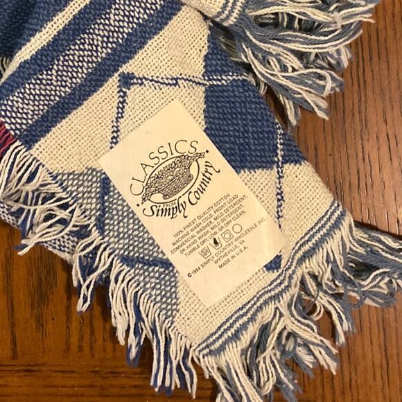 Vintage Victorian Woman Golfer Stroke Swing Throw Blanket Fringe 100% Cotton USA - Picture 7 of 10